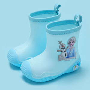 Princess Style Baby Rain Boots Anti-Slip Children Water Shoes Girls Boys Toddler Shoes Comfortable All Season Plastic Sole