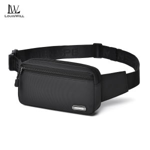 LouisWill Mens Waist Bag Casual Chest Bag Fashion Messenger Bag Travel Bag Business Bag Phone Bag Waterproof Lightweight Bag Leisure Sport Street Bag for College Student
