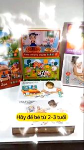 Bộ Ghép Hình Nam Châm đa chức năng Bằng Gỗ 2 Mặt Cho Bé Phát Triển Trí Sáng Tạo