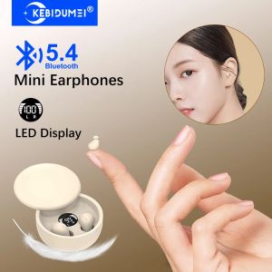 Kebidumei | KEBIDUMEI Mini Bluetooth 5.4 Earphones Invisible Sleep Earbuds TWS Wireless Headphones HIFI Stereo Noise Reduction Headsets