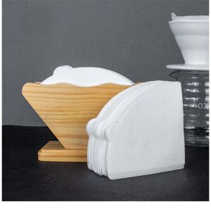 100 Chiếc Dùng Một Lần Giấy Lọc Cà Phê Sợi Tre Tự Nhiên Hình Nón Cho Barista Cà Phê Pha Nhỏ Giọt Bột Túi Lọc