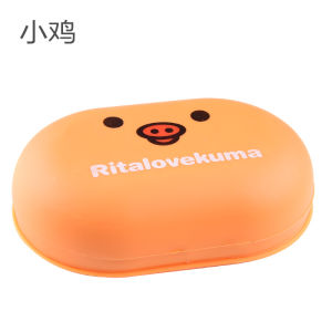 Portable Cute Soap Box with Lid Creative Simple Bathroom Storage Rack Soap Holder Home Use Draining Box Macaron Color Nordic Style