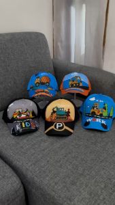Topi Baseball Anak Laki-Laki & Perempuan Motif Eskavator Mobil Bus