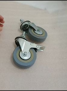 (4pcs)Roda Troli 3 inchi RS VARIAN (Screw HIDUP/REM)+mur Abu-Anti slip Wheel Universal caster Troli Etalase furniture/lemari/SET