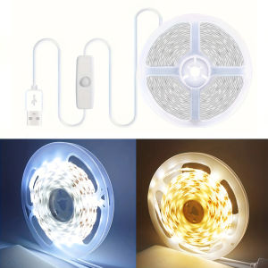 LED Strip Light USB Push Switch with Adhesive Tape Flexible Ribbon Diode Lamp Tape for Room Kitchen Lighting Lamp Decoration