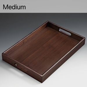 Wooden Food Tray Solid Wood Serving Tray With Handle Rectangular Wooden Dinner Bread Fruit Food Plate