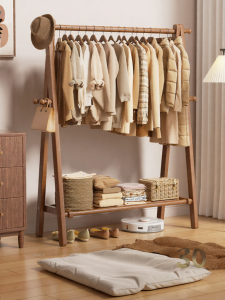 FAJIENUO | Clothes Hanging and Storage Wooden Hat and Coat Rack