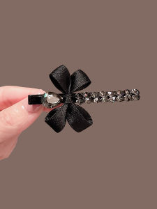 Elegant Crystal Butterfly Knot Hair Clip Womens Duckbill Side Bangs Hair Accessory Fashionable Hair Card Fresh out Style