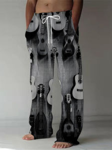 Bandai | Hot Selling Fashionable and Fun Hip-hop Violin Style Pattern 3D Printed Summer Outdoor Street Casual T-shirt Y2K Style Pants