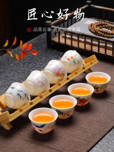 Bộ Cốc Trà Nhỏ Bằng Gốm Sứ Trắng Dehua Yangliyu 6 Chiếc Bộ Trà Gốm Sứ Trung Quốc Dùng Để Pha Trà Và Thưởng Thức Trà