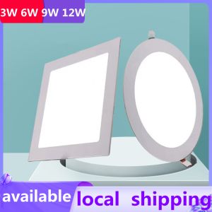 Ultra-thin LED panel lamp with built-in driver offers various specifications ranging from 12 watts 9 watts 6 watts and 3 watts - round and square designs are suitable for energy-saving lighting in living rooms bedrooms kitchens and corridors