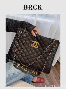 Luxury Womens Large Capacity Tote Bag Leather Chain Crossbody Bag Elegant Simple Fashion Soft Cowhide Zipper Closure Handbag