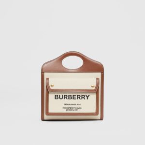 Burberry | Mini Dual Color Canvas Leather Bag