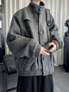 JIARONG | Áo Khoác Nam Lông Cừu Mỹ Vintage Dày Cho Mùa Đông