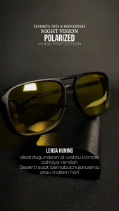 COD Kacamata Lensa Kuning Anti Silau & Stylish untuk Mengemudi Malam Siang Hari Polarized Night Vision UV400 Protection Driving Fashion Sunglasses Yellow Amber Lens - Eyewear