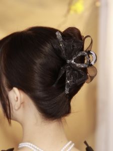 Simple Elegance Double-Sided Tulle Butterfly Knot Hair Clip Women's High-End Hair Accessories Fresh Outrageous Korean Style