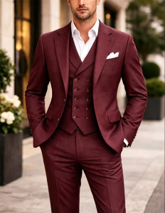 3 Piece Formal Slim Fit Men Suits Groom Tuxedos Notch Lapel Single Breasted Blazer Vest Pants Sets Solid Office Mens Clothing