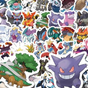 300-Piece Set Unique Pokemon Anime Stickers for Mobile Phone DIY Scrapbooking Decoration Non-Repeating High-Quality Paper