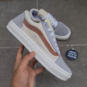 OBRAL SEPATU SNEAKERS VANSSE OLD SCHOOL GREY BROWN IMPORT QUALITY 36-43 SEPATU ABU CREAM MURAH SEPATU KANVAS KREM