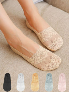 Socks Womens Fashion Lace Invisible Short Summer Transparent Solid Color Soft Comfortable Low Cut Boat Socks
