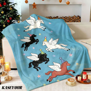Beast Kingdom | Party Pegasus Winter Summer Flannel Blanket Throw Fleece Soft Fuzzy Plush Cozy Fleece Blankets for Sofa Ideal Gifts