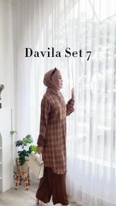 Penjualan Cuci Gudang Davila 7 Set Bahan Air Flow Bordir Tunik Kulot Dress Atasan Wanita Long Dress Busui Terbaru Terlaris