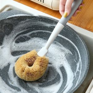 Chổi Rửa Nồi Bằng Sợi Tre Tự Nhiên Dụng Cụ Nhà Bếp Chổi Rửa Nồi Dài Tay Cầm Không Gây Hư Hại Cho Gia Đình Chổi Rửa Nồi Chống Dầu