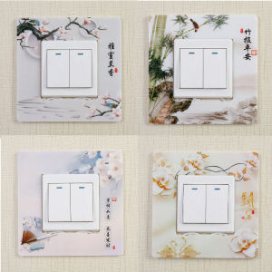 Bộ 4 Công Tắc Dán Tường Nhựa Chống Dính Đèn Phòng Ngủ Công Tắc Ổ Cắm Trang Trí Có Ứng Dụng Dễ Dàng Cho Phòng Khách