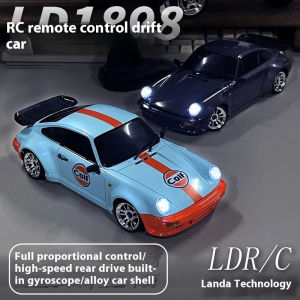JDD [จัดส่งรวดเร็ว] Ld1898ใหม่1:18รถ Rc 2.4กรัมแบบเต็มรูปแบบไจโรสโคปในตัวรถโลหะผสมความเร็วสูงของเล่นดริฟท์ได้รถ Kado Ulang Tahun
