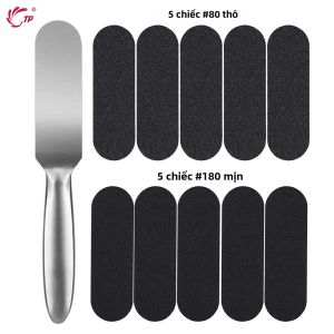 Dũa Chân Chuyên Nghiệp TP Với 10 Miếng Thay Thế Bằng Thép Không Gỉ Loại Thô-đẹt Dụng Cụ Loại Bỏ Chai Sạn Làm Mịn Bàn Chân