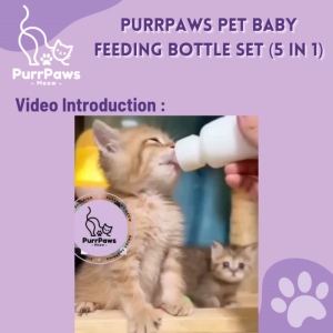 PurrPaws Cat Baby Feeding Bottle Set Kitten Milk Bottle Set 5 in 1 Nursing Milk Bottle Botol Susu Anak Kucing