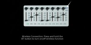 M-VAVE MIDI Console Mixer Controller with 43 Buttons 8 Knobs 8 Push Buttons BT Connection Battery/Type-C Power Supply USB for Most Electroacoustic Instruments