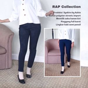 RAP - Celana Kerja Wanita Pinggang Karet Dongker-Celana Kerja Dongker