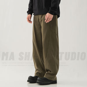 Black Casual Straight Leg Mens Jeans High Street Fashion Workwear Loose Fit Autumn New Arrival Knife Edge Pants