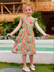 PPTOWN | Unique Pretty Princess Style Fashionable Printed Girds Dress