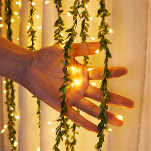 2/5/10M Watermelon Leaf String Light Leaf Wall Leaves for Room Garden Office Wedding Wall Decortion Battery Powered