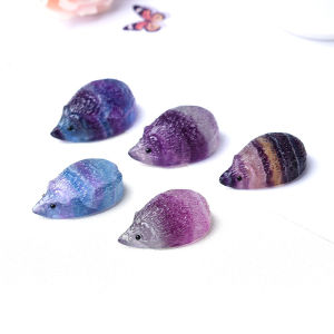 Rock Crystal Colorful Fluorite Hedgehog Crystal Crafts Home Decoration Decorative Accessories