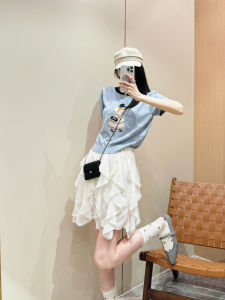 Váy Ngắn Chữ a Xếp Ly Không Đều Kiểu Pháp Thanh Lịch Cho Nữ Mùa Hè Cạp Cao Thường Ngày Váy Ngắn Phong Cách Ngọt Ngào