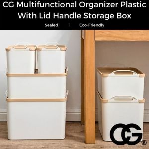 CG Japanese Style Multifunctional Organizer Plastic With Lid Handle Storage Box