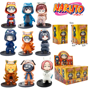 Bandai | 1-9Pcs Naruto Blind Box Anime Model Ornament Anime Uchiha Sasuke Sakura Cosplay Action Figurine Model Toys Decorations Gifts