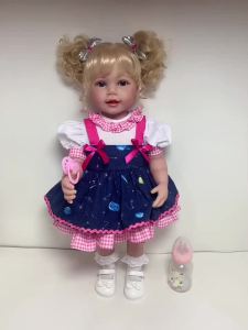 Galaxia Girl” – 22” Realistic Reborn Toddler Doll with Blonde Curly Hair Light Skin Tone Hand-Painted Face