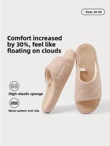 MONLEYTA | Linen Slippers Women Indoor Home Four Seasons Anti-Slip Sweat Absorbent Cotton Linen Floorboards Men Spring Autumn New Style