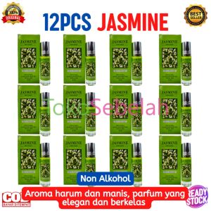 PROMO 12Pcs (1Box) Parfum JASMINE Melati 6ml Bin Ali Original Roll On - Parfum Melati - Minyak Melati Asli - Farfum Melati - Parfum Wanita Aroma Melati - Parfum Jasmine Tahan Lama Original - Parfum Oles Non Alkohol - Minyak Wangi Para Habib - bisa COD