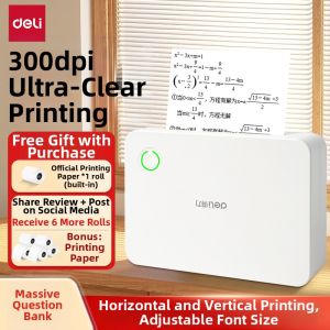deli | Bluetooth Portable Printer Clear High-quality Student Use