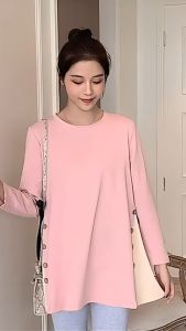PANDA HOUSE Baju Raya Maternity Muslimah Blouse Korean Pregnancy Blouse Long-Sleeve Dress Top Clothes Baju Mengandung
