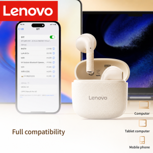 Lenovo | Lenovo TWS EA166 Bluetooth 5.4 Wireless Leather Earphones Stereo ENC Noise Cancelling Headphone 38ms Low Latency Gaming Headse