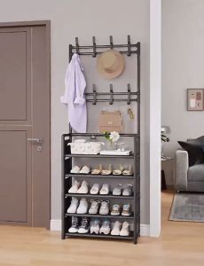 IDEAL ชั้นวางรองเท้า ราวตากผ้า แขวนเสื้อผ้า ราวแขวนเสื้อผ้า ชั้นเก็บของ ราวแขวน กระเป๋า หมวก อเนกประสงค์ ประหยัดพื้นที่