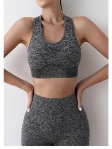 เสื้อกั๊กออกกำลังกายวิ่งแห้งเร็ว ป้องกันการสั่นสะเทือน ชุดโยคะฟิตเนส ชุดชั้นใน สายรัดเกาะอก ทรง U ไร้โครง