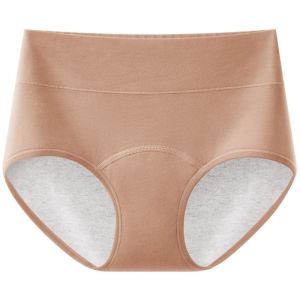 High Waist Pure Cotton Period Underwear Extended Crotch Leakproof Menstrual Pants Womens Anti-Bacterial Comfortable Briefs
