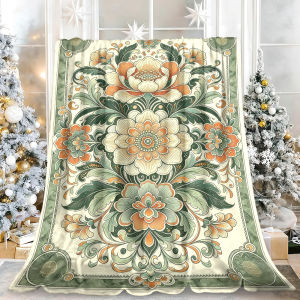 Beast Kingdom | Teal Wildflowers Pattern Throw Size Fleece Thick Velvety Lap Blanket Wonderful Christmas New Year Gift for Family Friends